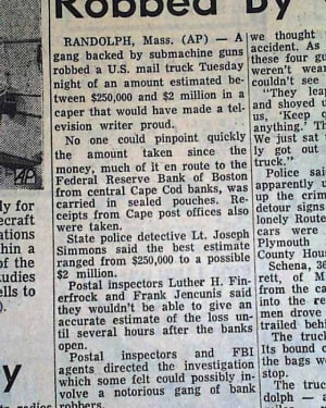 Стаття у газеті про пограбування